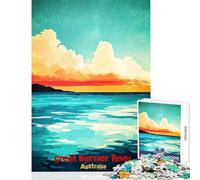 1000 Pieces Puzzles for Teenagers Great Barrier Reef Art Poster Hands-on Game Difficult Challenge Educational Toy Improving Love between Couples (38X26CM)