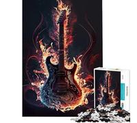 1000 Pieces Puzzles for Teenagers Guitar Fire Help The Brain Exercise Learning Educational Toy Wall Decor Suitable for People Aged 14 And Above (38X52cm)