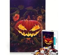 1000 Pieces Puzzles for Teenagers Halloween Pumpkin with Vines, Hands-on Game, Enhance Memory, Unique Gifts for Birthday And Christmas 50X75CM