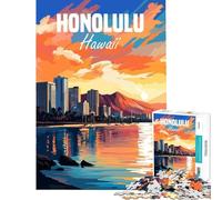 1000 Pieces Puzzles for Teenagers Hawaii Honolulu Help The Brain Exercise Learning Educational Toy Wall Decor Suitable for People Aged 14 And Above (50X75CM)