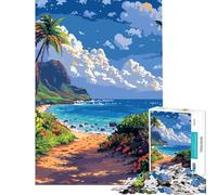 1000 Pieces Puzzles for Teenagers Hawaii Island Pixel Art Learning Educational Toys Educational Game Pattern Assembly Great Gifts for Games (size 50x75cm)