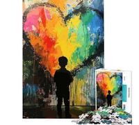 1000 Pieces Puzzles for Teenagers Heart Graffiti Street Art Help The Brain Exercise For Family Fun Educational Games for 14+ Puzzle Game Offered (38x26cm)