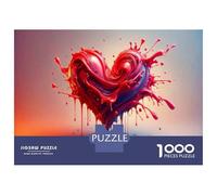 1000 Pieces Puzzles for Teenagers Heart-Shaped Paint Splash Art Jigsaws for Adults Brain Teaser Game But Fun And Humorous Deal As Gifts for The Whole Family 70x50cm/1000pcs