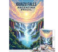 1000 Pieces Puzzles for Teenagers Iguazu Falls, Argentina∕Brazil's Shared Treasure Educational Game Difficult Challenge DIY Toys Unique Birthday And Gifts (38X26CM)