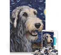 1000 Pieces Puzzles for Teenagers Irish Wolfhound Starry, Educational Games, Wall Decoration, Improving Love between Couples (38x52cm)
