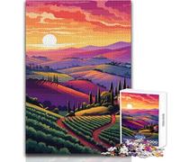 1000 Pieces Puzzles for Teenagers Italy Sunset Tuscany Family Fun & Game Night Analysis And Logic Birthday Gift Size 50x75cm