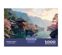 1000 Pieces Puzzles for Teenagers Japanese Garden with Cherry Blossoms Jigsaws for Adults Brain Teaser Game But Fun And Humorous Deal As Gifts for The Whole Family 38x26cm/1000pcs