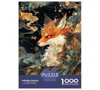 1000 Pieces Puzzles for Teenagers Japanese Kitsunes Gaze Jigsaws for Adults Relaxing Games Hand Speed Race Stress Reduction Gifts 52x38cm/1000pcs