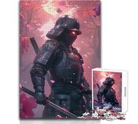 1000 Pieces Puzzles for Teenagers Japanese Samurai Sakura Ideal Peaceful Indoor Pastime Superior Precision Cut Play Toy Size 38x26cm