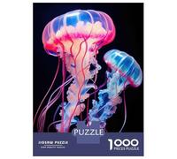 1000 Pieces Puzzles for Teenagers Jellyfish 01 Blue And Pink Puzzle for Adults DIY Toys Difficult Challenge Help The Brain Exercise 70x50cm/1000pcs