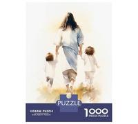 1000 Pieces Puzzles for Teenagers Jesus Walking with Children Adult Puzzles Relaxing Games Precision Cutting Unique Birthday And Gifts 70x50cm/1000pcs