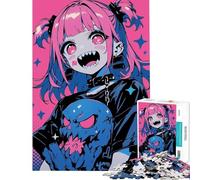 1000 Pieces Puzzles for Teenagers Kawaii Skull Girl Help The Brain Exercise Learning Educational Toy Wall Decor Suitable for People Aged 14 And Above (50X75CM)