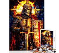 1000 Pieces Puzzles for Teenagers Knight in Shining Armor with Sword Brain Teaser Game Improve Memory Toy Wall Decor Unique Birthday And Gifts (50X75cm)