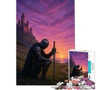 1000 Pieces Puzzles for Teenagers Knight with Sword at Sunset Help The Brain Exercise For Family Fun Educational Games for 14+ Puzzle Game Offered (50x75cm)