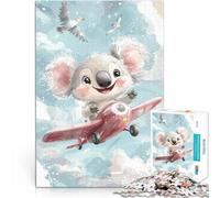 1000 Pieces Puzzles for teenagers Koala Flying Airplane Herausfordernd Schwierig Geburtstagsgeschenk, Geschenke, Wandkunst75x50cm