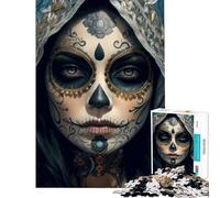 1000 Pieces Puzzles for Teenagers La Catrina Girl Help The Brain Exercise Learning Educational Toy Wall Decor Suitable for People Aged 14 And Above (50X75CM)