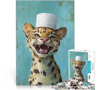 1000 Pieces Puzzles for teenagers Leopard in a Toilet Paper Hat Lernspielzeug Die Liebe zwischen Paaren stärken38x26cm