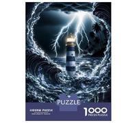 1000 Pieces Puzzles for Teenagers Lighthouse in A Storm Puzzle for Adults Hands-on Game Hand Speed Race Unique Birthday And Gifts 38x26cm/1000pcs
