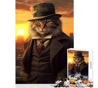 1000 Pieces Puzzles for Teenagers Mafia Syberian Cat Puzzle For Teenagers Improve Memory for Birthday, Chrismas Birthday Present, Gifts, (38x52cm)