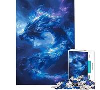 1000 Pieces Puzzles for Teenagers Magic Fantasy Dragon Blue Help The Brain Exercise Learning Educational Toy Wall Decor Suitable for People Aged 14 And Above (38X26cm)