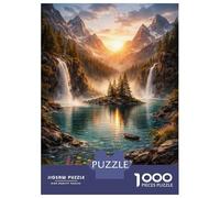 1000 Pieces Puzzles for Teenagers Majestic Mountain Waterfall Landscape Puzzle for Adults Hands-on Game Hand Speed Race Unique Birthday And Gifts 38x26cm/1000pcs