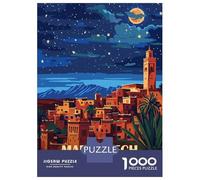 1000 Pieces Puzzles for Teenagers Marrakech Morocco Night Travel Adult Jigsaw Puzzle Relaxing Games Home Decoration Deal As Gifts for The Whole Family 52x38cm/1000pcs