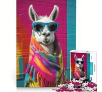 1000 Pieces Puzzles for Teenagers Mexican Llama with Poncho Hands-on Game Enhance Memory Unique Gifts for Birthday And Christmas 50x75cm