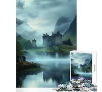 1000 Pieces Puzzles for Teenagers Misty Scottish Castle Puzzle For Teenagers Difficult Hard Help The Brain Exercise Christmas Birthday Gifts (38x52cm)