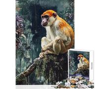 1000 Pieces Puzzles for Teenagers Monkey in The Jungle Educational Games Learning Educational Toy Wall Decor Improving Love between Couples (38X26CM)