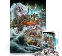 1000 Pieces Puzzles for teenagers Monster Dragon Kraken Brain Teaser For 26x38cm with Matching Poster and Trivia Sheet for ages 14+