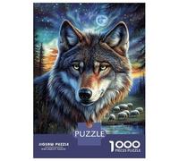 1000 Pieces Puzzles for Teenagers Moonlit Wolf & Sheep Jigsaws for Adults Relaxing Games Home Decoration for Birthday, Chrismas 52x38cm/1000pcs