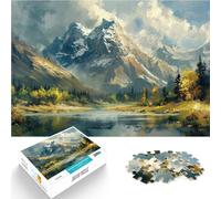 1000 Pieces Puzzles for teenagers Mountain Lake Landscape Stressabbau-Spielzeug mit passendem Poster und Quizblatt75x50cm