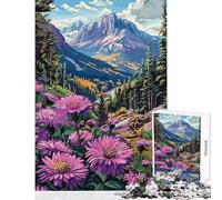 1000 Pieces Puzzles for Teenagers Mountain Meadow Flowers Hands-on Game Difficult Challenge Educational Toy Improving Love between Couples (38X52CM)