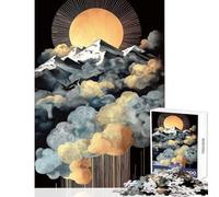 1000 Pieces Puzzles for Teenagers Mountain Peak with Clouds And Sun Hands-on Game Difficult Challenge Educational Toy Improving Love between Couples (38X26CM)