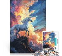 1000 Pieces Puzzles for teenagers Mystical Unicorn Sunset Herausforderndes Spiel einzigartiges Herausforderungsspiel52x38cm