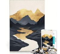1000 Pieces Puzzles for Teenagers Nature Gold River Mountain Hands-on Game Enhance Memory Unique Gifts for Birthday And Christmas 38x52cm