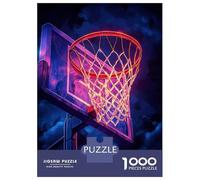 1000 Pieces Puzzles for Teenagers Neon Basketball Hoop Jigsaws for Adults Relaxing Games Hand Speed Race Stress Reduction Gifts 38x26cm/1000pcs