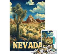 1000 Pieces Puzzles for Teenagers Nevada Wilderness Joshua Tree Desert Travel Poster Puzzle for Adults DIY Toys Hand Speed Race Deal As Gifts for The Whole Family (size 50x75cm)