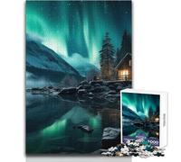 1000 Pieces Puzzles for Teenagers Nordic Nature at Night Educational Games But Fun And Humorous Gift For Birthdays Size 38x52cm
