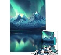 1000 Pieces Puzzles for Teenagers Northern Lights Mountains Help The Brain Exercise Learning Educational Toy Wall Decor Suitable for People Aged 14 And Above (38X52cm)