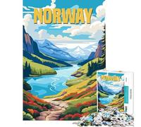 1000 Pieces Puzzles for Teenagers Norway Landscape Challenging To Complete Difficult Challenge DIY Toys for And from 14 Years And over (38x26cm)