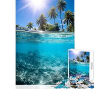 1000 Pieces Puzzles for Teenagers Paradise Beach Water Puzzle For Teenagers Difficult Hard Help The Brain Exercise Christmas Birthday Gifts (38x52cm)