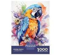 1000 Pieces Puzzles for Teenagers Parrot with Flowers Puzzle for Adults DIY Toys Difficult Challenge Help The Brain Exercise 38x26cm/1000pcs