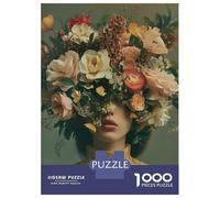 1000 Pieces Puzzles for Teenagers Pastel Flowers Woman Art Jigsaws for Adults Relaxing Games Hand Speed Race Stress Reduction Gifts 70x50cm/1000pcs