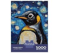 1000 Pieces Puzzles for Teenagers Penguin Starry Night-14 Jigsaws for Adults Relaxing Games Home Decoration for Birthday, Chrismas 38x26cm/1000pcs