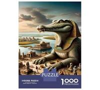 1000 Pieces Puzzles for Teenagers Pharaoh's Crocodile Guardian Ancient Egypt's Mythical Symbol Adult Puzzles Anti-Stress Toys For Family Fun Unique Birthday And Gifts 70x50cm/1000pcs