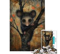 1000 Pieces Puzzles for Teenagers Possum in Autumn Jigsaw for Adults Brain Teaser Game Pattern Assembly Help The Brain Exercise (Size 38x52cm)