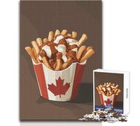 1000 Pieces Puzzles for Teenagers Poutine with Canadian Flag Educational Games But Fun And Humorous Gift For Birthdays Size 38x26cm