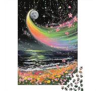 1000 Pieces Puzzles for Teenagers Rainbow Flower Night Sky Adult Puzzles Relaxing Games Precision Cutting Unique Birthday And Gifts 38x26cm/1000pcs