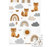1000 Pieces Puzzles for Teenagers Rainbow Fox Kids Room Decor Adult Puzzles Relaxing Games Precision Cutting Unique Birthday And Gifts 38x26cm/1000pcs